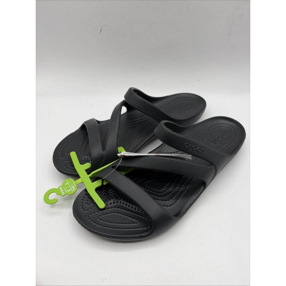 CROCS Women’s Sz 9 KADEE II SANDAL/SLIDE Flip Flops Black NWT - Picture 3 of 3